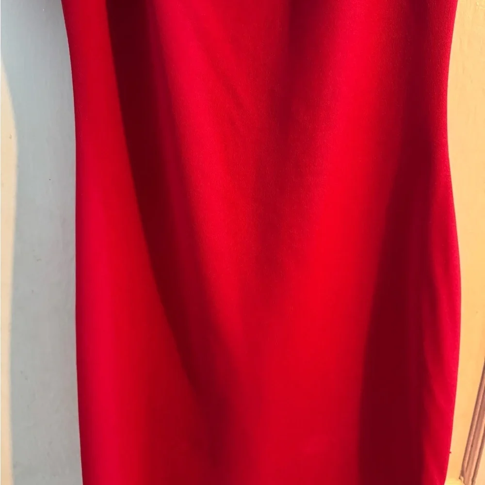 BCX Red Ruffled Peplum Cocktail Dress